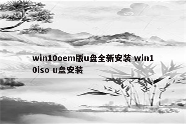 win10oem版u盘全新安装 win10iso u盘安装