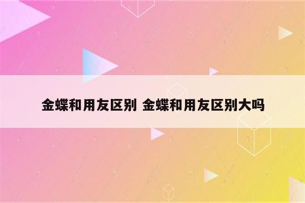 金蝶和用友区别 金蝶和用友区别大吗