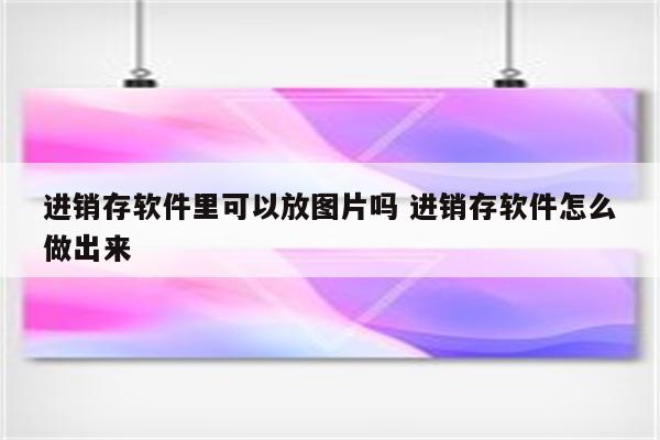 进销存软件里可以放图片吗 进销存软件怎么做出来