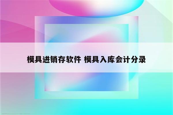 模具进销存软件 模具入库会计分录