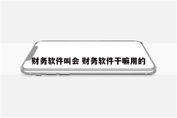 财务软件叫会 财务软件干嘛用的