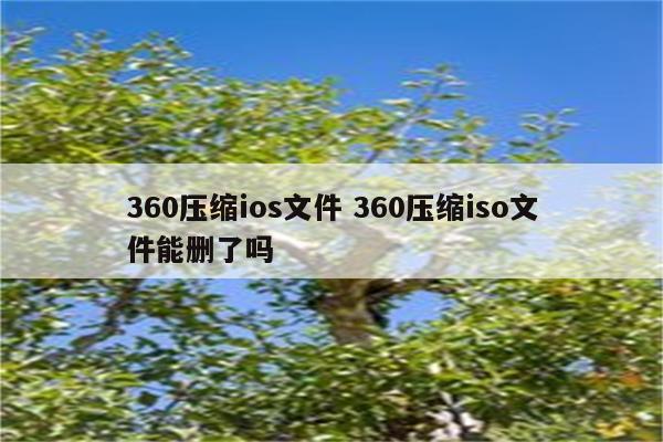 360压缩ios文件 360压缩iso文件能删了吗