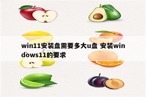 win11安装盘需要多大u盘 安装windows11的要求