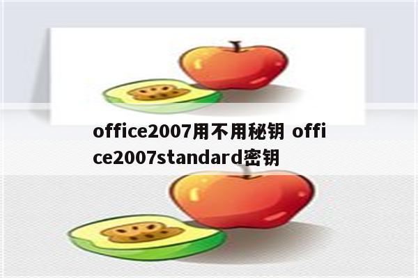 office2007用不用秘钥 office2007standard密钥