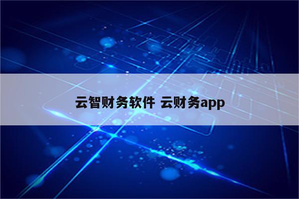 云智财务软件 云财务app