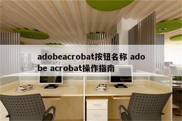 adobeacrobat按钮名称 adobe acrobat操作指南