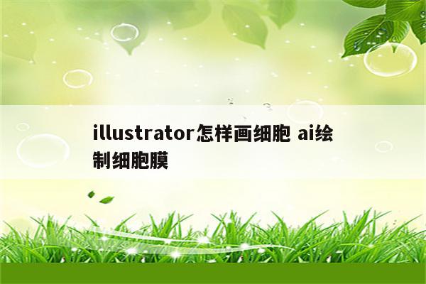 illustrator怎样画细胞 ai绘制细胞膜