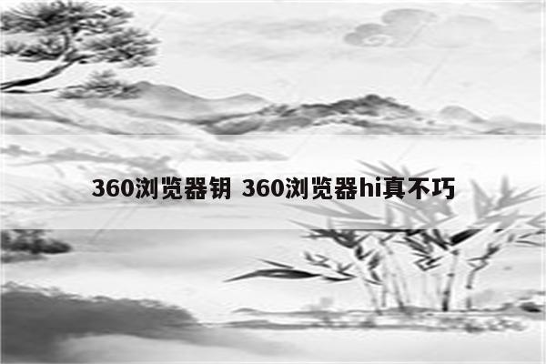 360浏览器钥 360浏览器hi真不巧