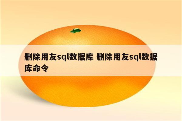 删除用友sql数据库 删除用友sql数据库命令