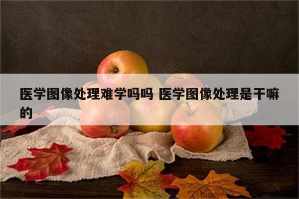 医学图像处理难学吗吗 医学图像处理是干嘛的