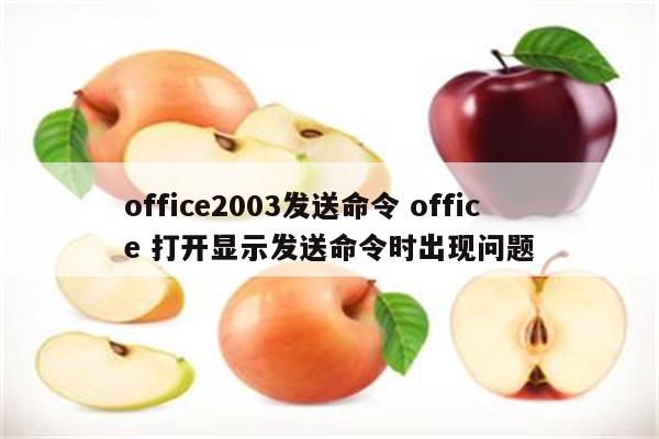 office2003发送命令 office 打开显示发送命令时出现问题