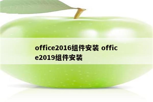 office2016组件安装 office2019组件安装