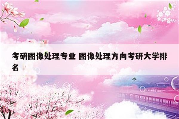 考研图像处理专业 图像处理方向考研大学排名