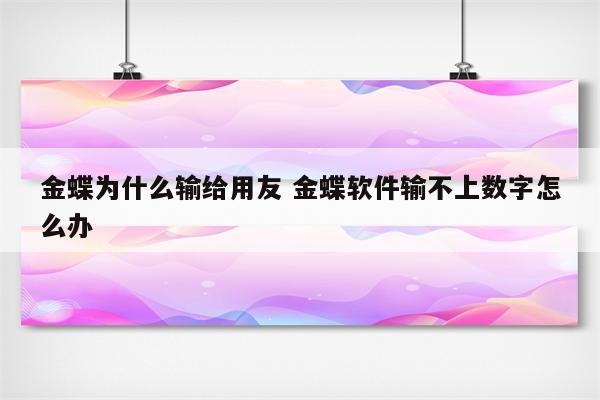 详细阅读:金蝶为什么输给用友 金蝶软件输不上数字怎么办 金蝶为什么输给用友 金蝶软件输不上数字怎么办