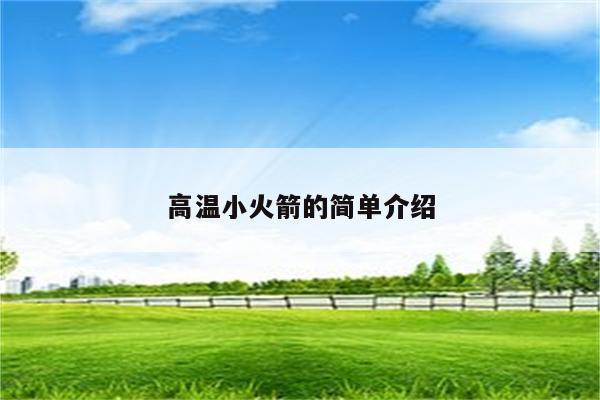 高温小火箭的简单介绍