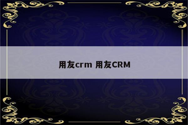 用友crm 用友CRM