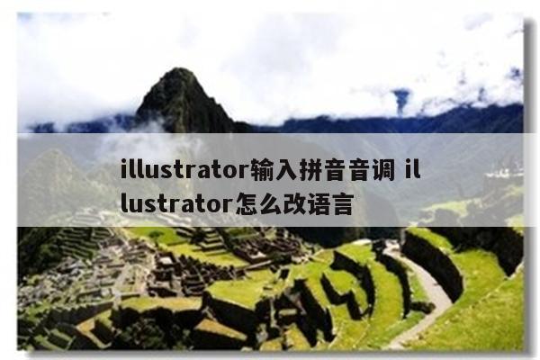 illustrator输入拼音音调 illustrator怎么改语言