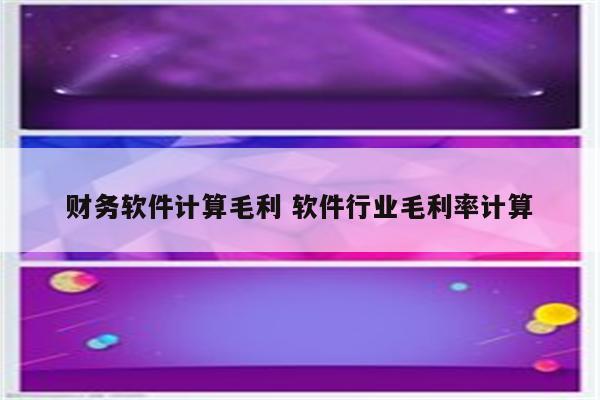 财务软件计算毛利 软件行业毛利率计算
