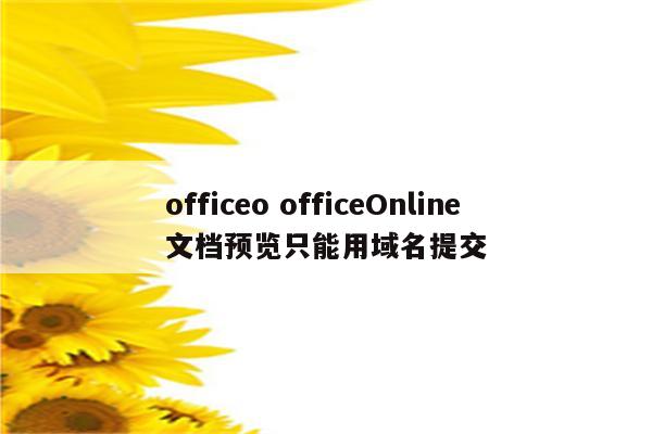 officeo officeOnline文档预览只能用域名提交