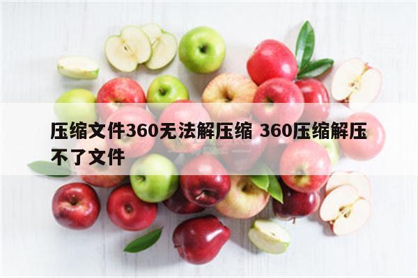 压缩文件360无法解压缩 360压缩解压不了文件