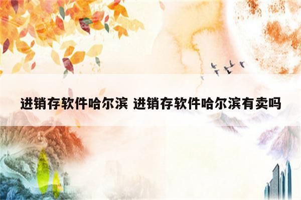 进销存软件哈尔滨 进销存软件哈尔滨有卖吗