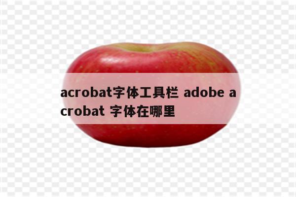 acrobat字体工具栏 adobe acrobat 字体在哪里