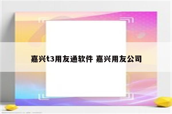嘉兴t3用友通软件 嘉兴用友公司