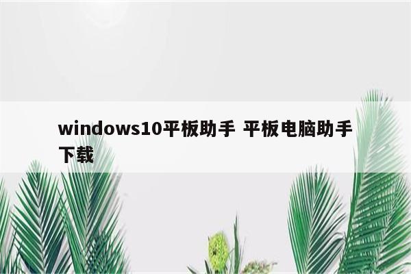 windows10平板助手 平板电脑助手下载