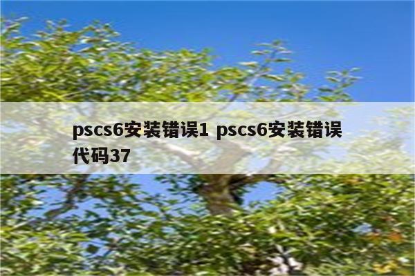 pscs6安装错误1 pscs6安装错误代码37