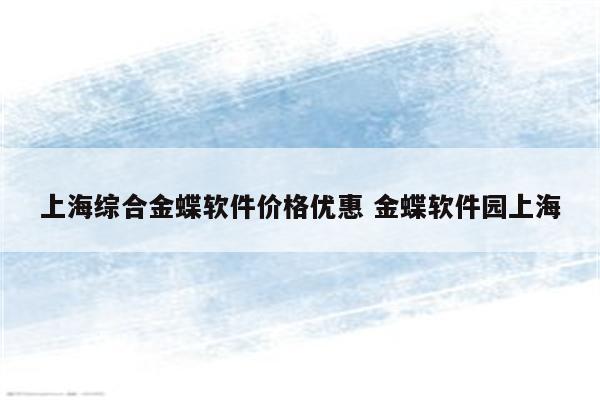 上海综合金蝶软件价格优惠 金蝶软件园上海