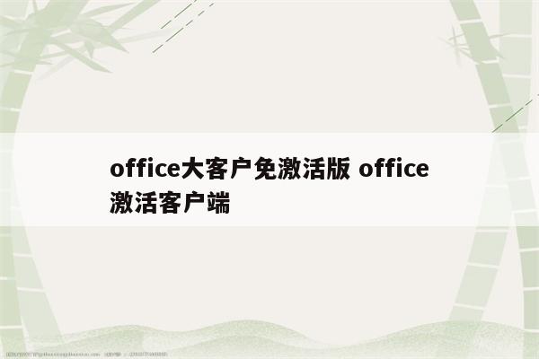 office大客户免激活版 office激活客户端