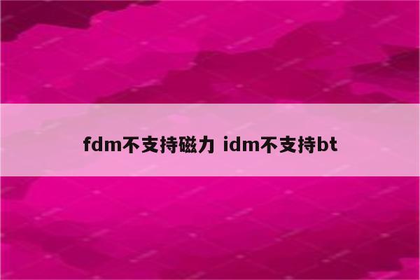 fdm不支持磁力 idm不支持bt