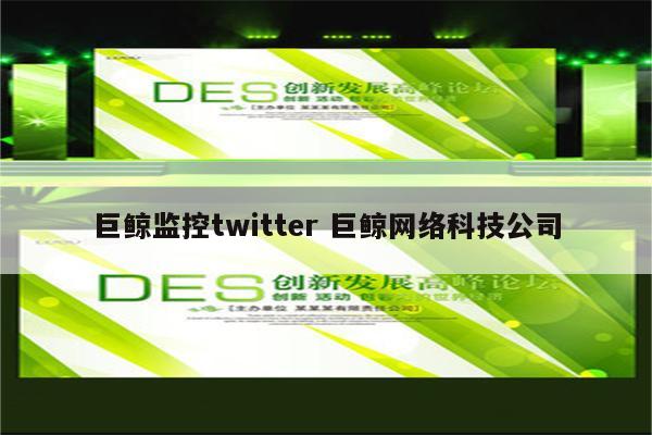 巨鲸监控twitter 巨鲸网络科技公司