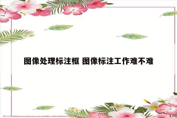 图像处理标注框 图像标注工作难不难