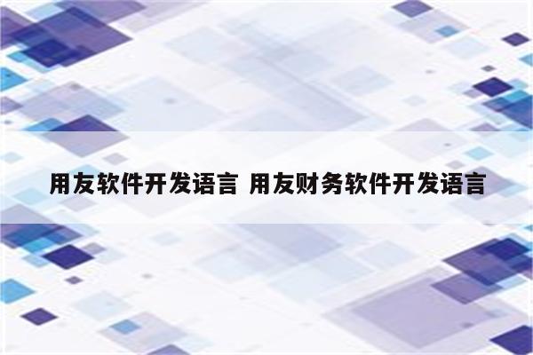 用友软件开发语言 用友财务软件开发语言