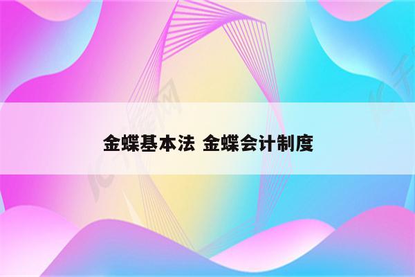 金蝶基本法 金蝶会计制度