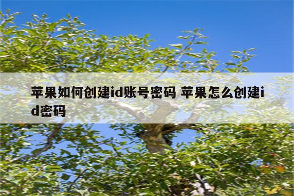 苹果如何创建id账号密码 苹果怎么创建id密码