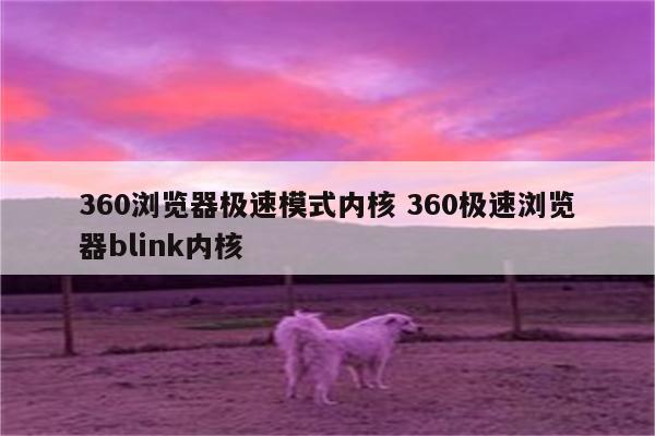 360浏览器极速模式内核 360极速浏览器blink内核