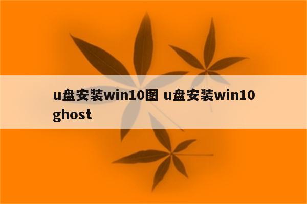 u盘安装win10图 u盘安装win10ghost