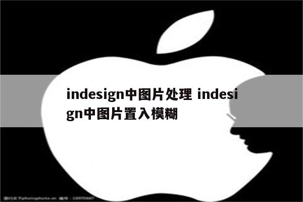 indesign中图片处理 indesign中图片置入模糊