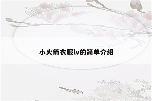 小火箭衣服lv的简单介绍