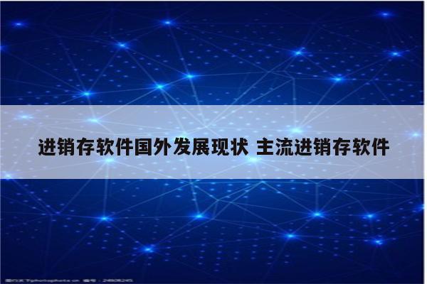 进销存软件国外发展现状 主流进销存软件