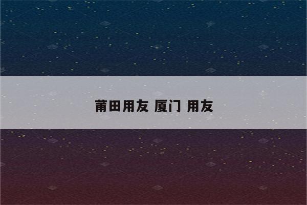 莆田用友 厦门 用友