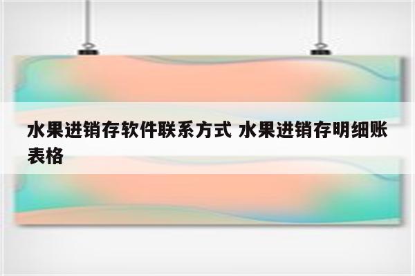 水果进销存软件联系方式 水果进销存明细账表格