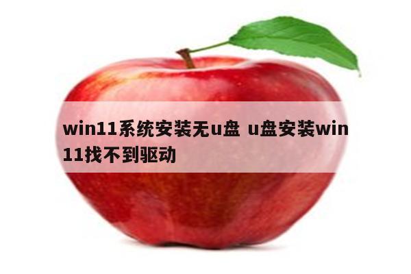win11系统安装无u盘 u盘安装win11找不到驱动