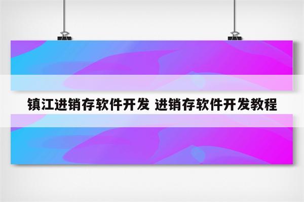 镇江进销存软件开发 进销存软件开发教程