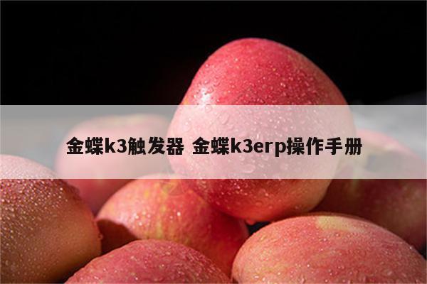 金蝶k3触发器 金蝶k3erp操作手册