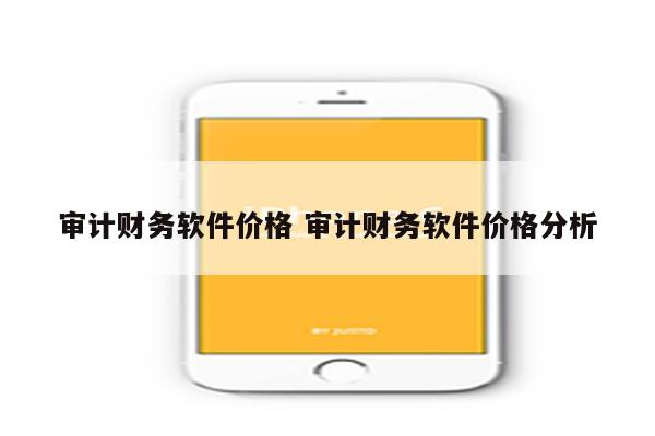 审计财务软件价格 审计财务软件价格分析