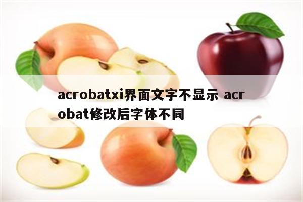 acrobatxi界面文字不显示 acrobat修改后字体不同