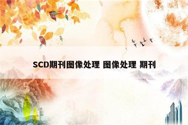 SCD期刊图像处理 图像处理 期刊